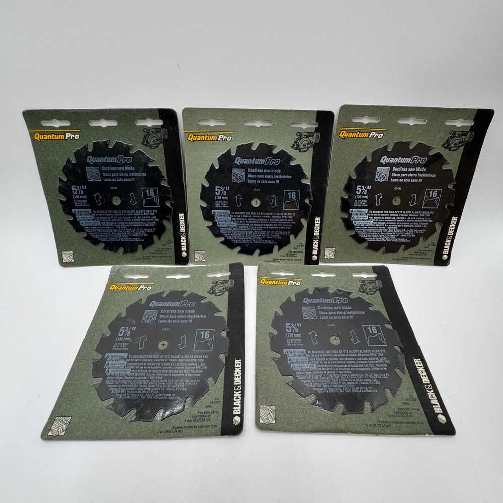 Black & Decker Quantum Pro 5-3/8" 16 Tooth Cordless Saw Blade Lot of 5 USA Made